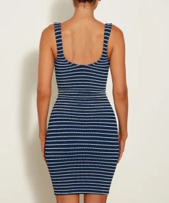 Hunza G Dresses-Tank Dress - Navy/White Stripe