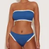 Hunza G Bikini Sets-Tracey Frill Bikini - Metallic Denim