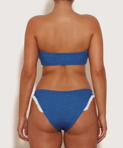 Hunza G Bikini Sets-Tracey Frill Bikini - Metallic Denim