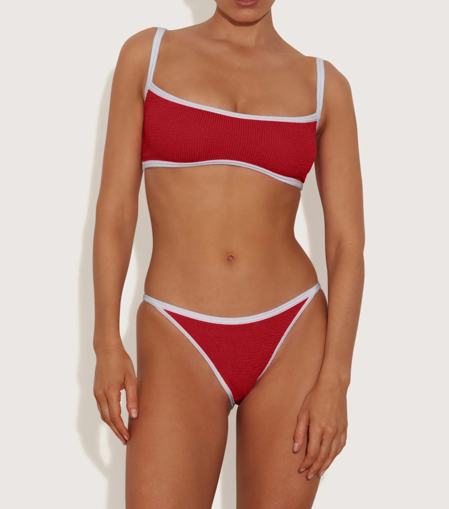 Hunza G Bikini Sets|Bralette-Tyler Bikini - Red/White