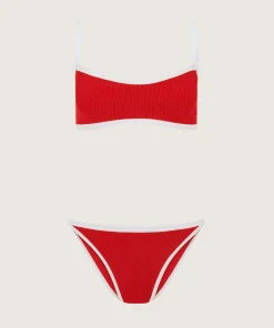 Hunza G Bikini Sets|Bralette-Tyler Bikini - Red/White