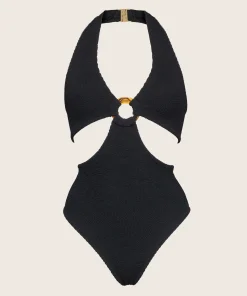 Hunza G V Neck-Ursula Swim - Black