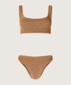 Hunza G Bikini Sets|Bralette-Xandra Bikini - Metallic Cocoa
