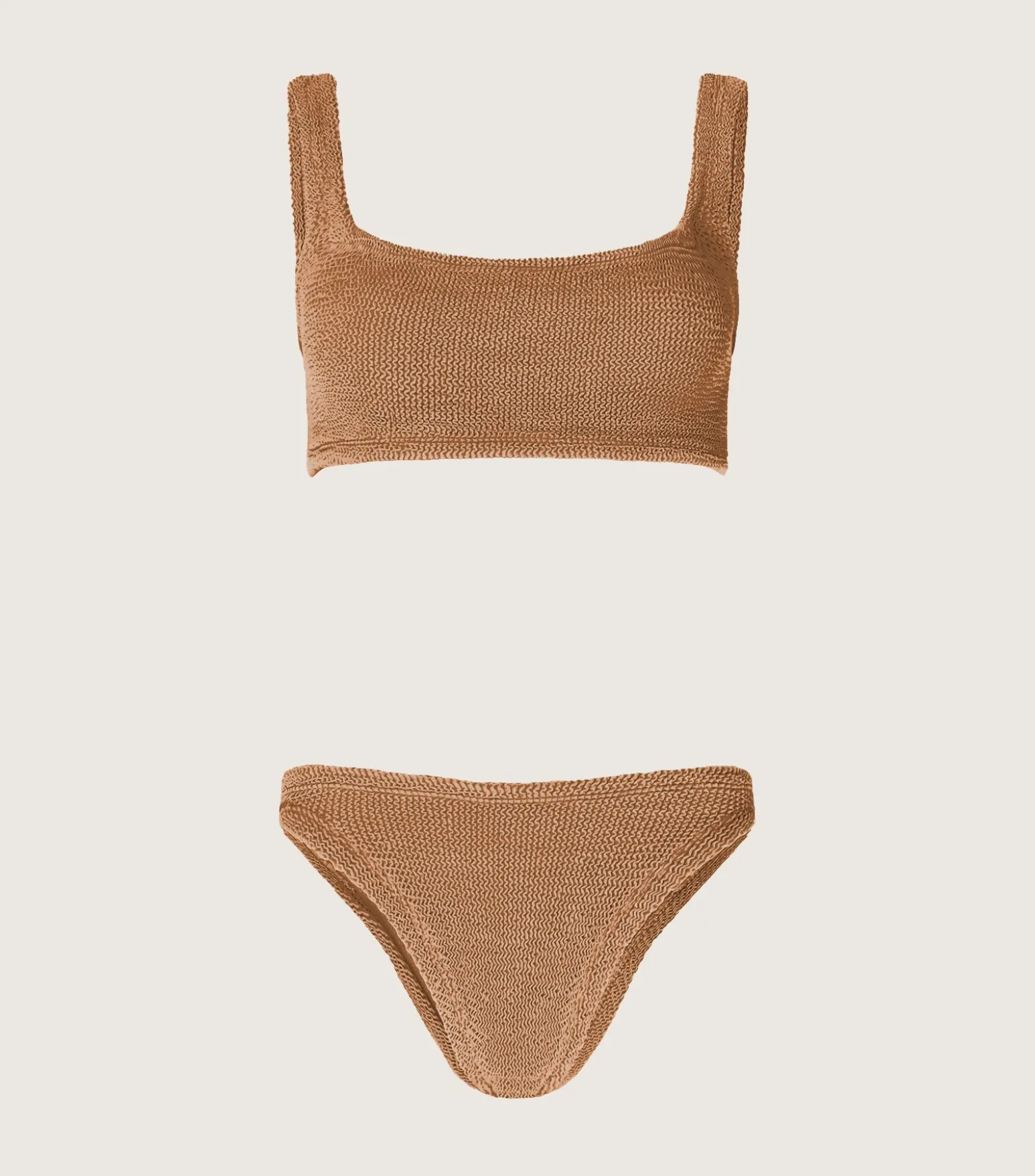 Hunza G Bikini Sets|Bralette-Xandra Bikini - Metallic Cocoa